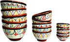 Cactus Canyon Ceramics Salsa Bowls - Spanish Terracotta White Decor - Small Serving Bowl (European Size), Festive Dinnerware 5 Piece Set - Dishwasher & Microwave Safe