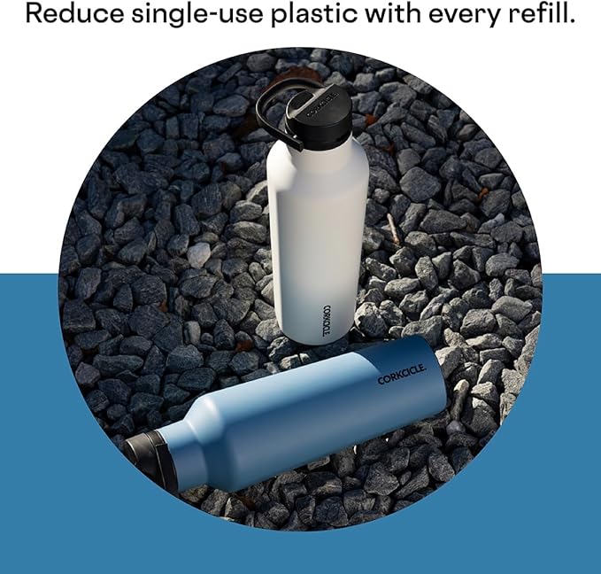 Corkcicle Sport Canteen Insulated Tumbler, River, 20 oz – Reusable Water Bottle Keeps Beverages Cold for 25 Hours & Hot 12 Hours – Cupholder Friendly Tumbler with Screw-On Cap