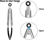 Silicone Kitchen Utensils Set, 446°F Heat Resistant Cooking Utensils Set with Slotted Turner, Tongs, Whisk, Spoons, Spatulas, Brush, Kitchen Gadgets Sets for Nonstick Cookware, Black