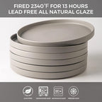 AmorArc Ceramic Dinner Plates Set of 6, 10.0 Inch Matte Stoneware Plates for Kitchen,Modern Flat Dinnerware Dishes Set,Microwave& Dishwasher Safe, Scratch Resistant,Matte Grey