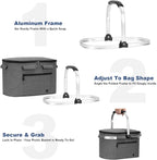 ALLCAMP Insulated Cooler Bag Portable Collapsible Picnic Basket Cooler Bag Collapsible, Leakproof, Lightweightwith Sewn in Frame (Medium Gray)