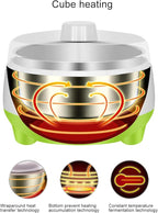 Compact Yogurt Maker Machine Stainless Steel Container for Homemade DIY Yogurt Green Stainless Steel Yogurt Maker Machine DIY Yogurt Maker Machine Compact Yogurt Maker Machine