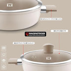 Aluminum Saucepan with Ceramic Coated Non-Stick Surface, 7-Layer Coating, Bakelite Handle and Lid Knob, Tempered Glass Lid, All Cooktops Compatible, 2.34 Liters / 2.47 Quarts