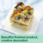 4 Pcs Layer Cake Pans Set, 6 Inch Rainbow Cake Baking Pans,Silicone Cake Molds for Mother's Day Pizza Vegetable Pancake Quiche and Resin Crafts (Square)