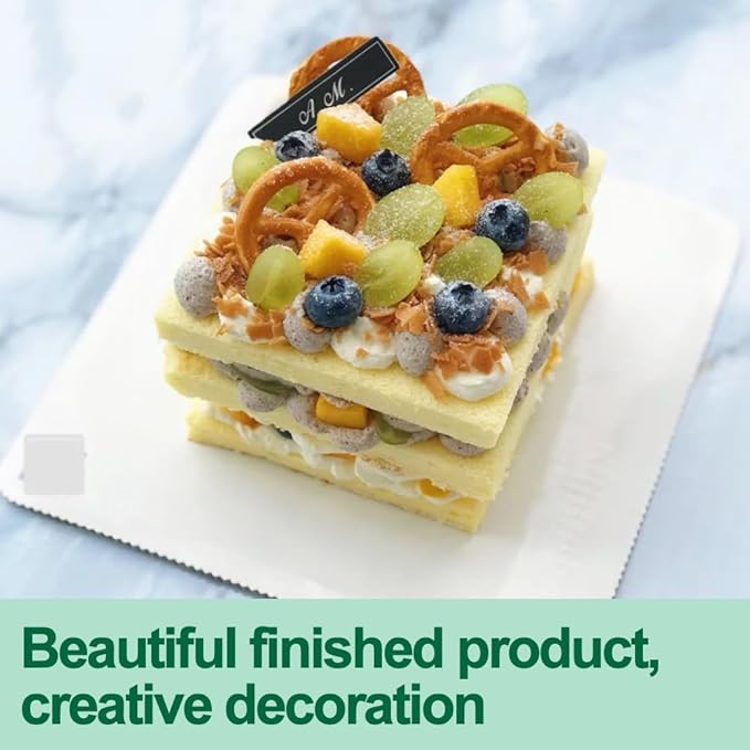 4 Pcs Layer Cake Pans Set, 6 Inch Rainbow Cake Baking Pans,Silicone Cake Molds for Mother's Day Pizza Vegetable Pancake Quiche and Resin Crafts (Square)