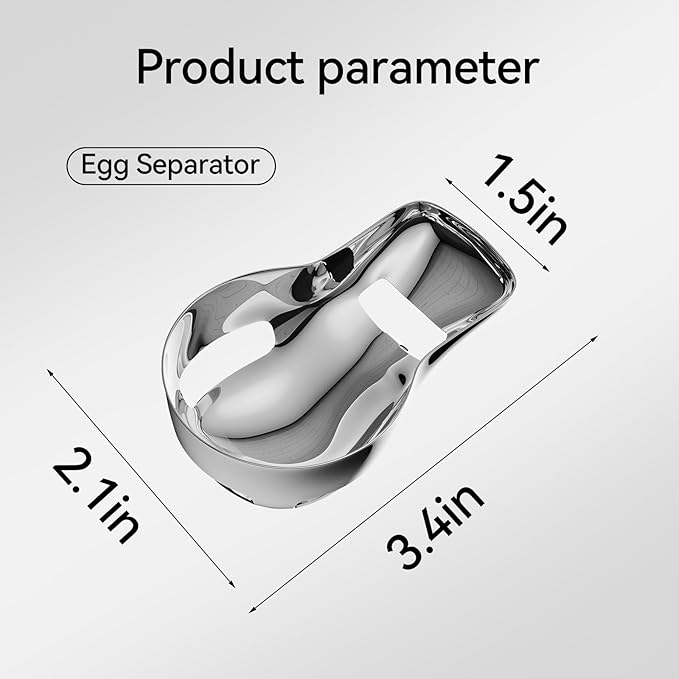Egg Yolk Separator，Egg Separator for Raw Eggs,Food Grade Stainless Steel Egg Yolk White Separator, Kitchen Baking Gadgets