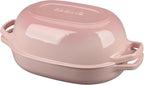 Enameled Cast Iron Dutch Oven Pot with Lid, Oval Dutch Oven for Bread Baking, Bread Oven for Homemade Sourdough Bread Baking, 7qt, Pink