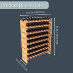 72 Bottle Bamboo Stackable Freestanding Wine Rack, No Tools Assembly, Durable, Wine and Liquor Bottle Storage for Small Spaces