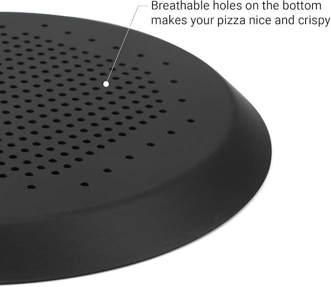 Beasea Pizza Pan 8.5 Inch, Perforated Pizza Pan with Holes, Aluminum Alloy Round Vented Pizza Pans Heavy Duty Pizza Crisper Pan Pizza Baking Tray Bakeware for Home Restaurant Kitchen Air Fryer