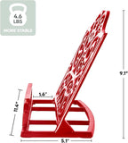 JOGREFUL Cookbook Stand, Cast Iron Heavy-Duty Recipe Book Holder, Kitchen Vintage Recipe Book Holder, Reading Rest Holder for Easel/Counter/Books/Magazine/iPad/Bible, Classic Red