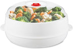 Microwave Steamer - Plastic Vegetable Steamer with Lid, BPA Free, Cookware, Healthy Cooking Quick Fast（Single-layer）