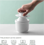 DOWAN Porcelain Butter Crock, French Butter Dish for Fresh Spreadable Butter, Butter Keeper with Water Line, No More Hard Butter, Housewarming Gift for Butter Lovers, White