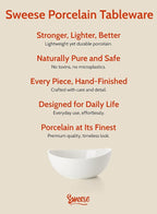 Sweese Porcelain Bowls Set - 6 Inch, 18 oz, White, for Soup, Cereal, Fruit, Rice, Set of 6 - Microwave, Dishwasher, Oven Safe
