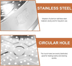 Multi-Functional Stainless Steel Steamer Basket,9.8inch Stackable Steamer Insert for Pot,Stacked Steaming Rack,Metal Pot Steaming Cookware for Dumpling Egg Bun Dim Sum Meat Fish Rice Vegetable