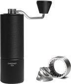 TIMEMORE Chestnut C2S Manual Coffee Grinder Stainless Steel S2C Conical Burr Coffee Grinder, Capacity 25g Hand Coffee Bean Grinder, Double Bearing Positioning, Black