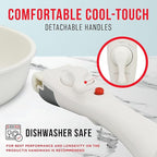Pots & Pans Set Non Stick Ceramic-Granite – 14-Piece Cookware with Detachable Handles, Stackable Space-Saving, Dishwasher Safe, Stain-resistant, Oven & All-Stove Safe, Tempered Glass Lids, White Cream