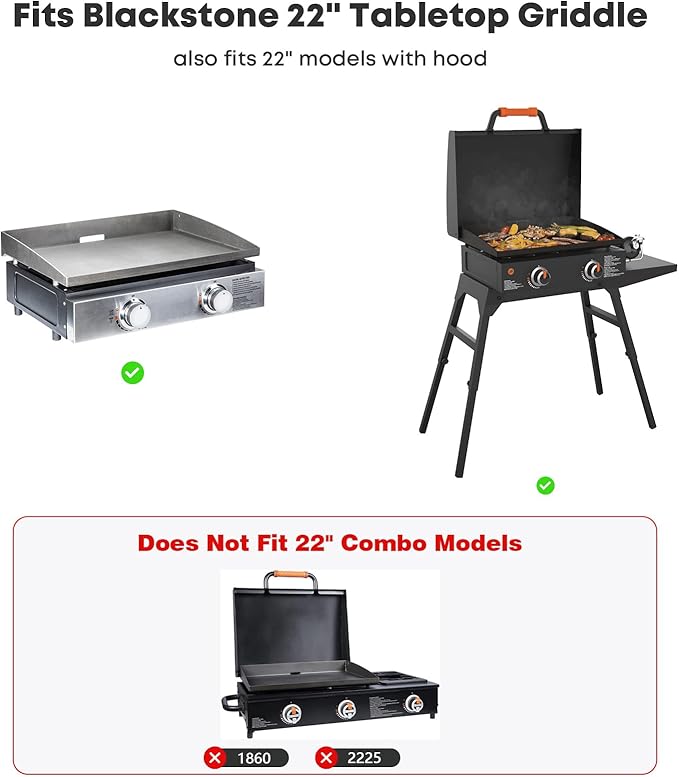 Stanbroil 22 Inch Stainless Steel Flat Top Griddle Replacement Top for Blackstone 22" Tabletop Griddle Station, Griddle Top Replacement with Rear Grease System