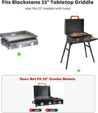 Stanbroil 22 Inch Stainless Steel Flat Top Griddle Replacement Top for Blackstone 22" Tabletop Griddle Station, Griddle Top Replacement with Rear Grease System