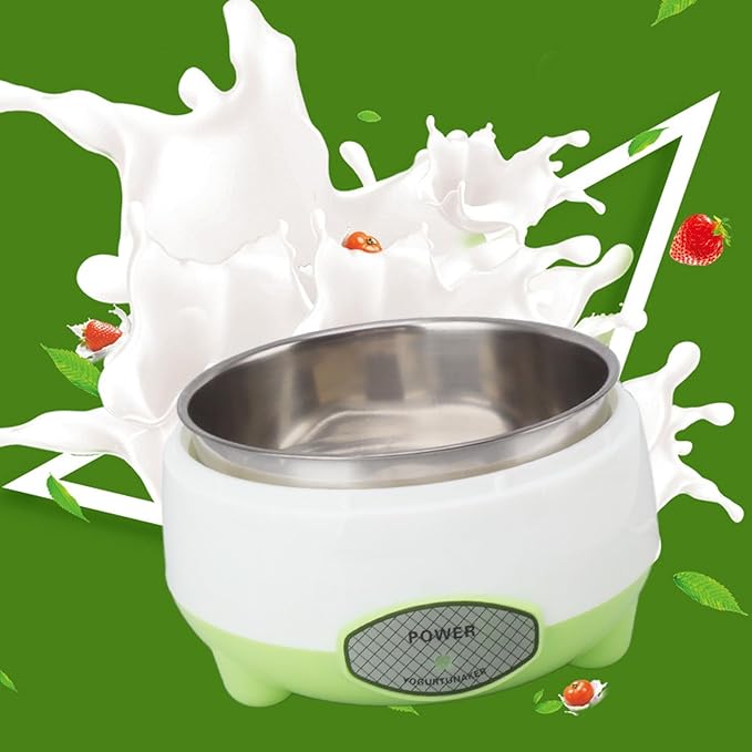 Compact Yogurt Maker Machine Stainless Steel Container for Homemade DIY Yogurt Green Stainless Steel Yogurt Maker Machine DIY Yogurt Maker Machine Compact Yogurt Maker Machine
