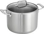 Tramontina Tri-Ply Clad Stainless Steel 8-Quart Stock Pot with Glass Lid, Induction-Ready Pasta Pot, Dishwasher-Safe, NSF-Certified