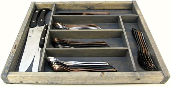 Knork Storage Tray/Flatware Organizer, large, Weathered Gray