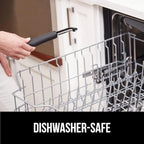 GORILLA GRIP Patented BPA-Free Sharp Stainless Steel Swivel Vegetable Peeler, Comfortable Handle Potato Peelers, Smooth Peeling, Peel Carrots Apple, Includes Blade Cover, Kitchen Tool, Black