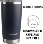 Navy Blue 20 oz Stainless Steel Double Wall Vacuum Insulated Tumbler with Lid,Dishwasher Safe,No Spill Proof Coffee Travel Cup for Hot & Ice Cola,Bear,Smoothie,Work Office Aldult Mug Durable,BPA Free