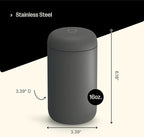 Fellow 16 oz Carter Wide Travel Mug - Wide Mouth Vacuum-Insulated Stainless Steel - Tea and Coffee Tumbler - Travel Coffee Mug with Ceramic Interior - Slate Grey