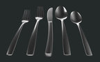 Modern Sleek Silverware Set - 18/10 Stainless Steel Flatware Set for Elegant Dining - Dishwasher Safe Cutlery Set (20-Piece)
