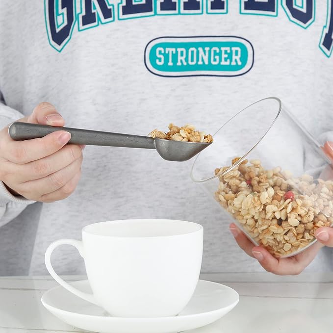 Easyworkz Stainless Steel Long Hollow Handle Coffee Scoop,7g Measuring Spoon for Ground Coffee and Loose Leaf Tea, Vintage