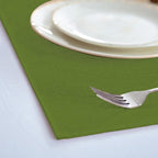 Linen Placemats Set of 8, Machine Washable, Heat Resistant, Wrinkle Free, Thick Polyester Kitchen Place Mats for Dining Table (Green)