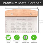 Premium Stainless Steel Dough Cutter and Scraper - Versatile Kitchen Utensil for Bread, Pizza, and Flat Top Griddles - Commercial Grade Bench Scraper and Chopper