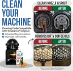 Nespresso Compatible Cleaning Pods. 10 Cleaner Capsules. Improved Coffee Flavor. For Nespresso Originaline, Use with Descaling Kit.