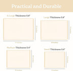 SMIRLY Plastic Cutting Board Set with Holder 4 Pieces, Non-Slip Dishwasher Safe Chopping Boards for Kitchen, Cream White