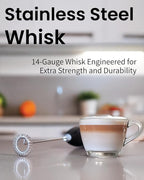 Elementi Matcha Whisk Frother - Matcha Mixer & Handheld Electric Whisk - Make Creamy, Dreamy Lattes at Home (Emerald Green)