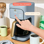 Beautiful 12-Cup Programmable Coffee Maker with Touch-Activated Display, Auto Brew Timer, Reusable Filter & Large Glass Carafe (Cornflower Blue)