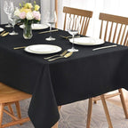 maxmill Jacquard Tablecloth Swirl Design Spillproof Wrinkle Free Heavy Weight Soft Table Cloth Decorative Fabric Table Cover for Outdoor and Indoor Use Oblong 60 x 120 Inch Black