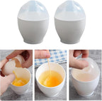 2 Pcs Microwave Egg Cookers, Egg Shaped Function Egg Boiler Cooks with Lid for Home Poached Breakfast