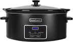HOMECOOKIN 7 Quart Programmable Slow Cooker, Kitchen Appliances, Perfect Kitchen Small Appliance for Family Dinners, Black Stainless Steel