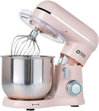 Kitchen in the Box Stand Mixer, 3.5 QT Small Kitchen Electric Stand Mixers, 10-Speed Portable Lightweight Dough Mixer for Daily Use with Egg Whisk, Dough Hook, Beater (Light Pink)