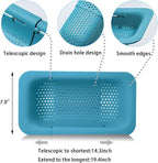 Collapsible Sink Colanders and Strainers Basket Over the Sink Colander Collapsible Colander Extendable Plastic Fruit Vegetable Strainer Drainer Basket for Kitchen(Green )