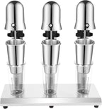 Milkshake Maker Three Head Electric Drink Mixer Commercial Milkshake Blender, 180W Stainless Steel Smoothie Mixer For Making Yogurt, Milk, Cocktails, Smoothies(Three Head,180W)