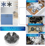 Dual-Use Silicone Pan Protectors for Stacking & Trivets for Hot Dishes | Silicone Trivet Mat | Perfect Pot and Pan Protectors for Stacking | Cookware Protectors for Stacking (6PCS-BLK/Gry)