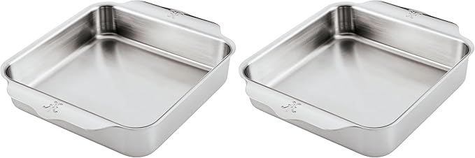 Hestan Provisions OvenBond – 8" x 8" Stainless Steel Square Baker Pan (Pack of 2)
