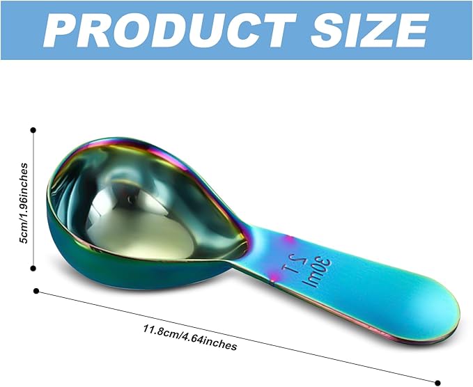 1 Pcs Coffee Scoop, 2 Tablespoon Measuring Spoon for Ground Coffee, Durable Stainless Steel, Easy to Use and Clean(Colorful）, Send Goods from Local Warehouse