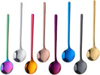 TEHAHA 8 Pcs Coffee Spoons, Stainless Steel Espresso Spoon，5.3 Inches Mini Tea Spoon, Lightweight Small Round Spoons Set for Coffee,Tea,Ice Cream,Sugar,Cappuccino