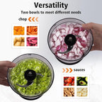 Food Processor 4 Cup,Meat Grinder with 2 Bowls,Electric Food Chopper,Powerful Motor 2 Speed & 4 Blades for Baby Food,Meat,Onion,Vegetables,Fruits