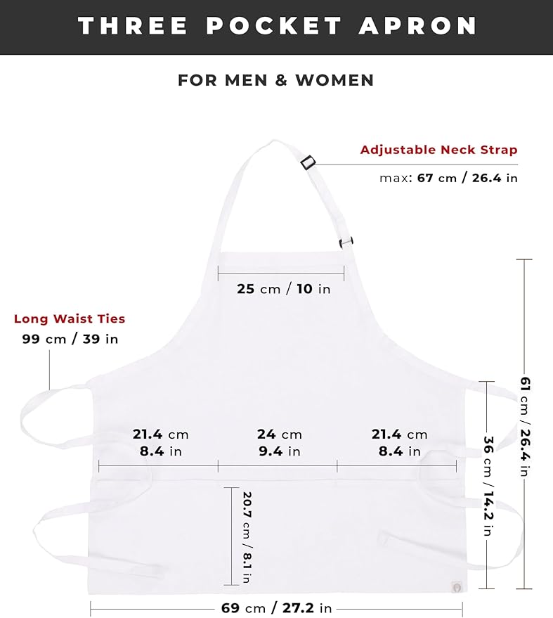 Chef Works Unisex Three Pocket Apron