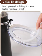 Stainless Steel Food Container with Clear Lids Airtight Storage Container Stackable Small Canisters Kitchen Pantry Storage for Cereal, Snacks, Candy, Herbs, Spices, Sugar, Tea (Black)