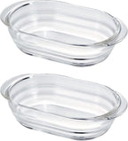 HARIO HGZO-1812 Heat-Resistant Glass Gratin Dish, Set of 2, Made in Japan